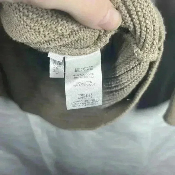 Calvin Klein turtleneck sweater womens small cotton blend brown long sleeve - Picture 3 of 7